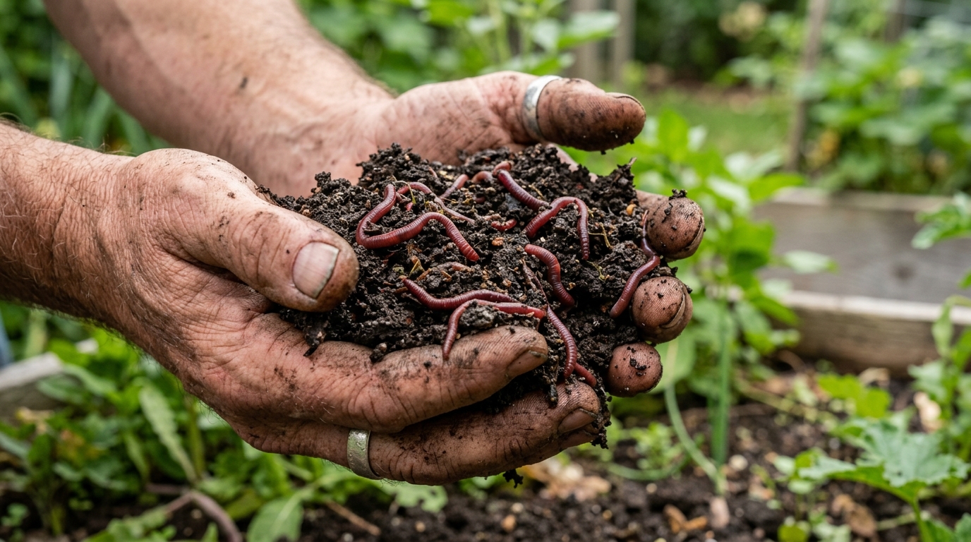 Rich Worm Castings and Red Wigglers