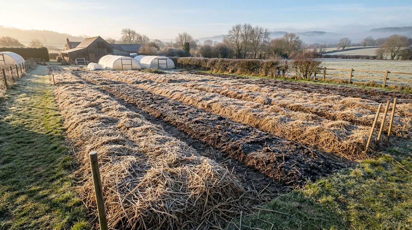 Lush winter cover crop stand scavenging nutrients and building organic matter