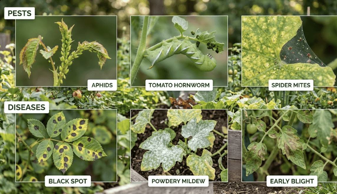 Field crops receiving targeted botanical care to protect lush foliage from fungal blight