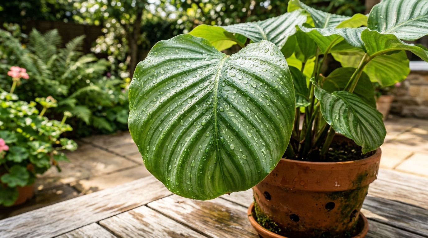 Microscopic moisture droplets cooling ambient air temperature around crop foliage canopy